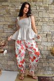 Daughter Of Ibiza Cabbage Rose Bloomer Pant Scarlet